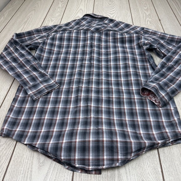 Panhandle Rough Stock Shirt Men's Medium Pearl‎ Snap Western Rodeo Gray - Picture 5 of 6